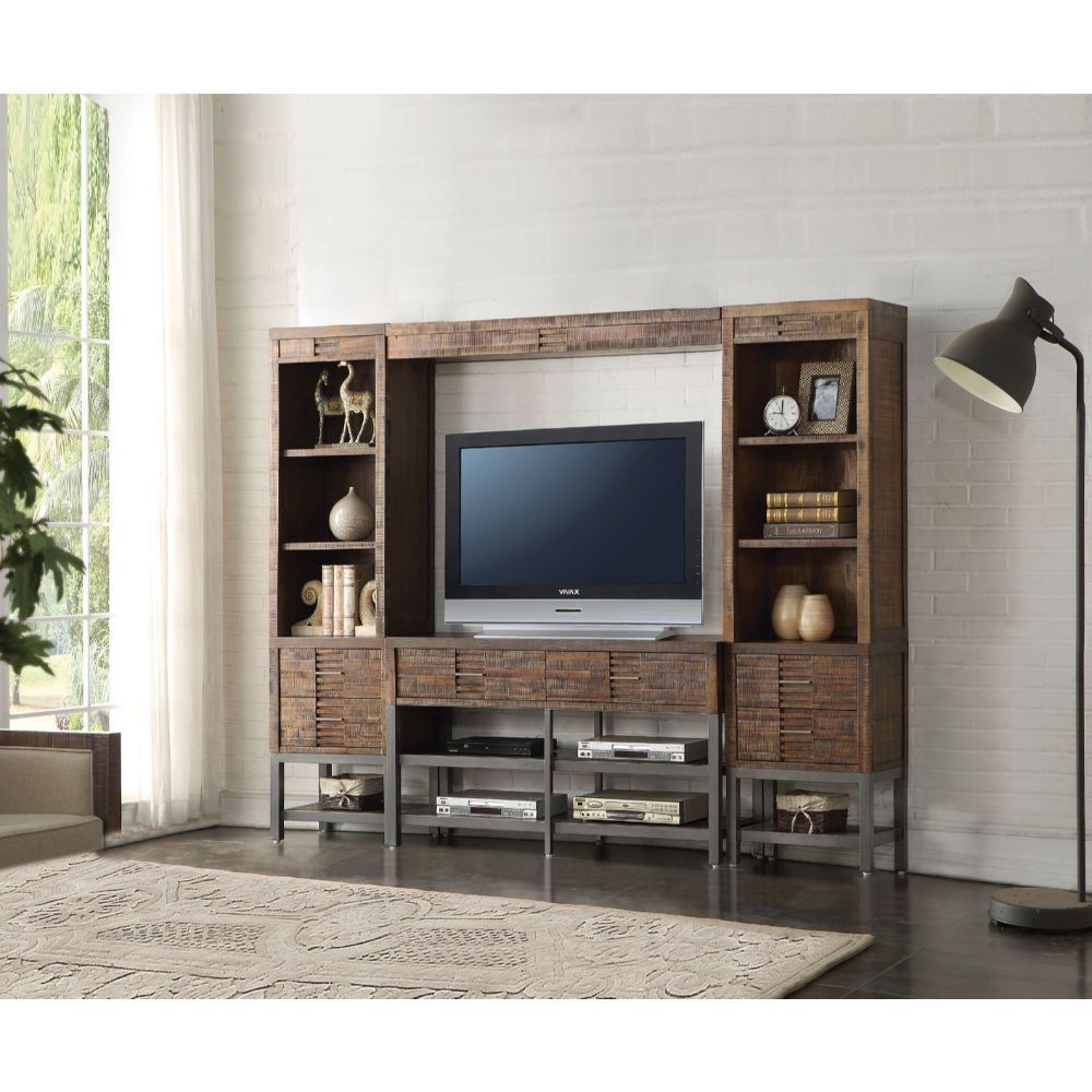 Andria - Entertainment Center - Reclaimed Oak, light brown, view 2