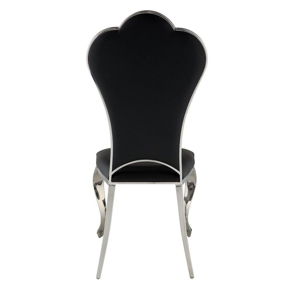 Cyrene - 43" Side Chair (Set of 2) - Black Synthetic Leather, black, view 4