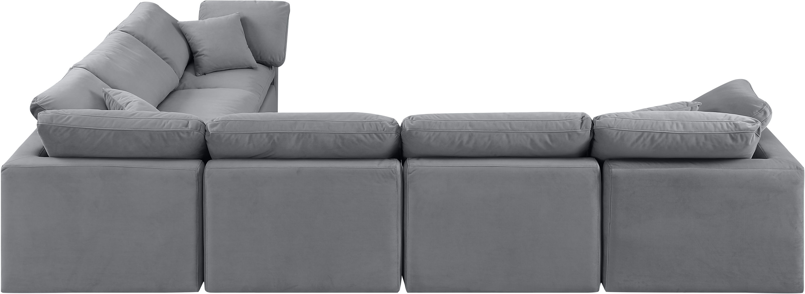 Indulge - Velvet 6 Piece Modular Corner Sectional - Gray