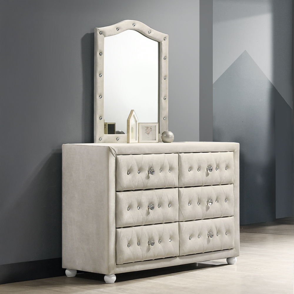 Reggie - Mirror - Beige Fabric, beige, view 6
