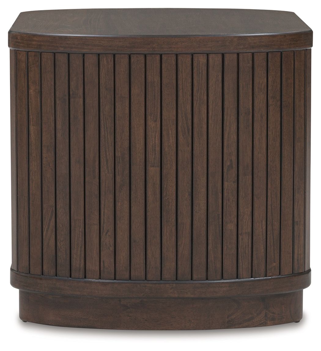 Ashley Furniture Korestone - Square End Table - Dark Brown - Image 4
