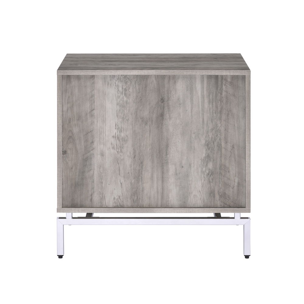 Cistus - Accent Table - Weathered Gray Oak & White, dark gray, view 3