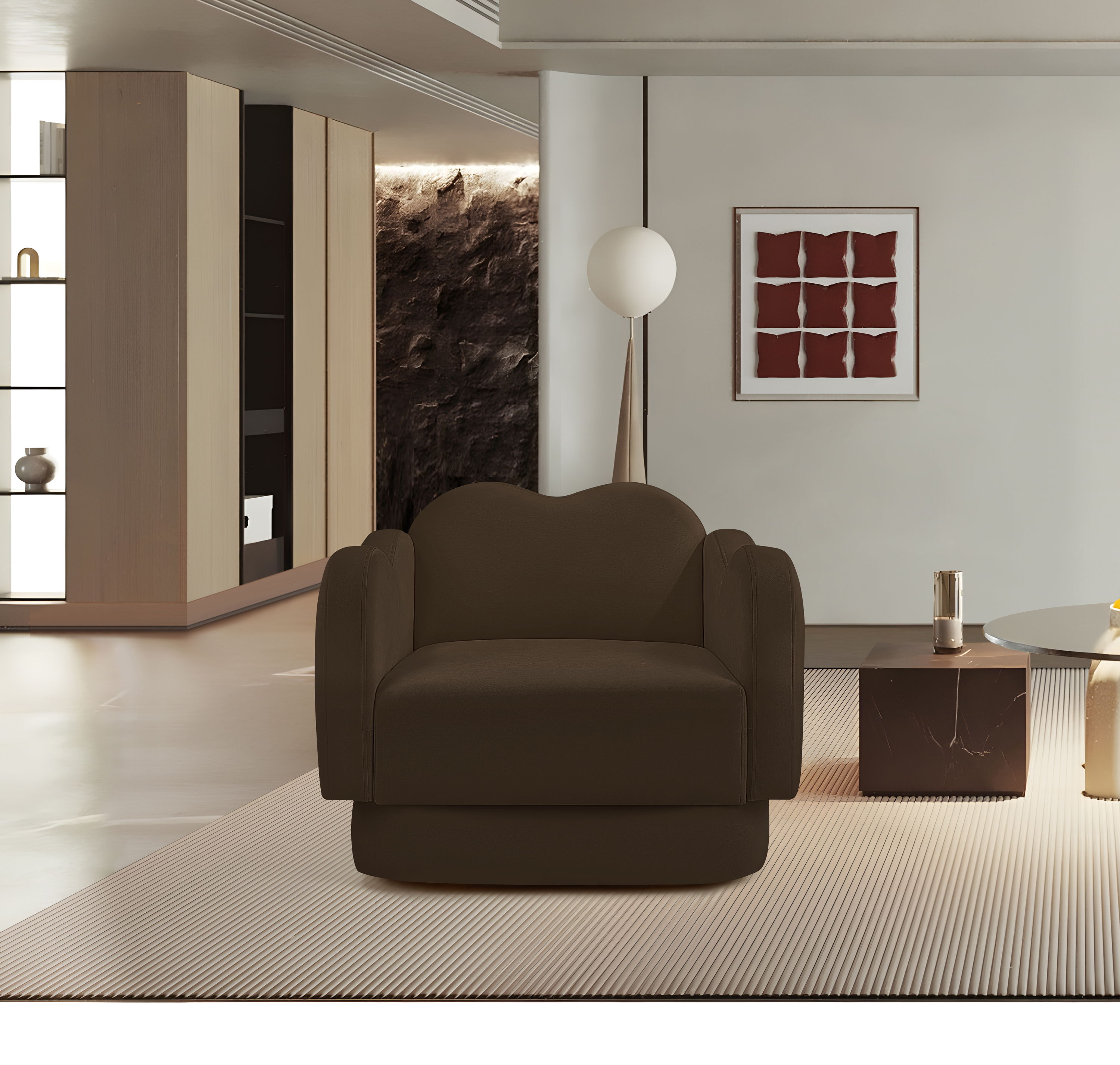 Bloom - Velvet Chair - Brown