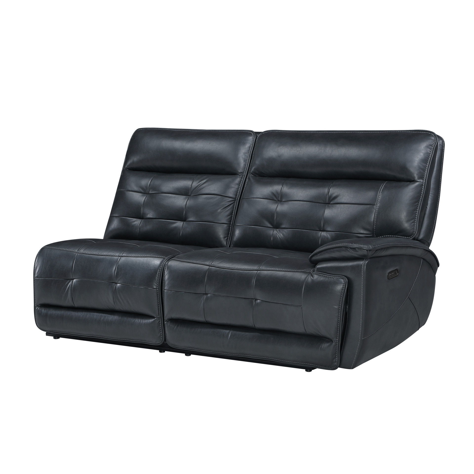 Warner - RAF Loveseat With 1 Power Fabric And Headrest - Black
