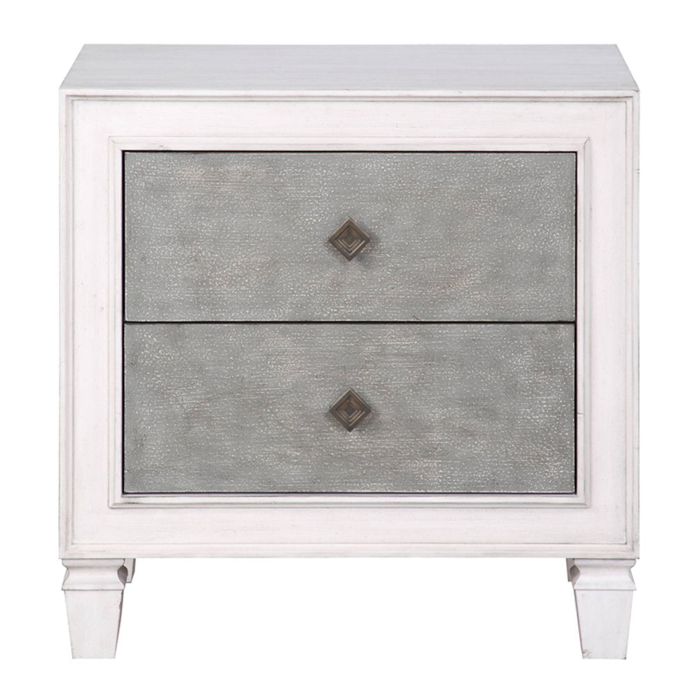 Katia - Nightstand - Rustic Gray & Weathered White, white, view 8