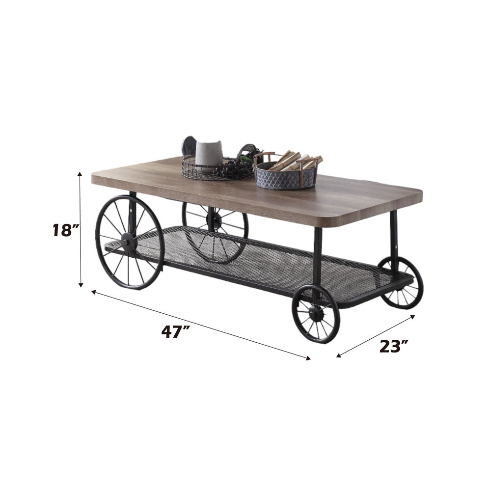 Francie - Coffee Table - Oak & Antique Gray, light brown, view 7