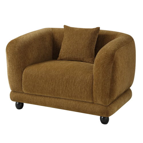 Lennox - Chair With Pillow - Brown Chenille, light brown