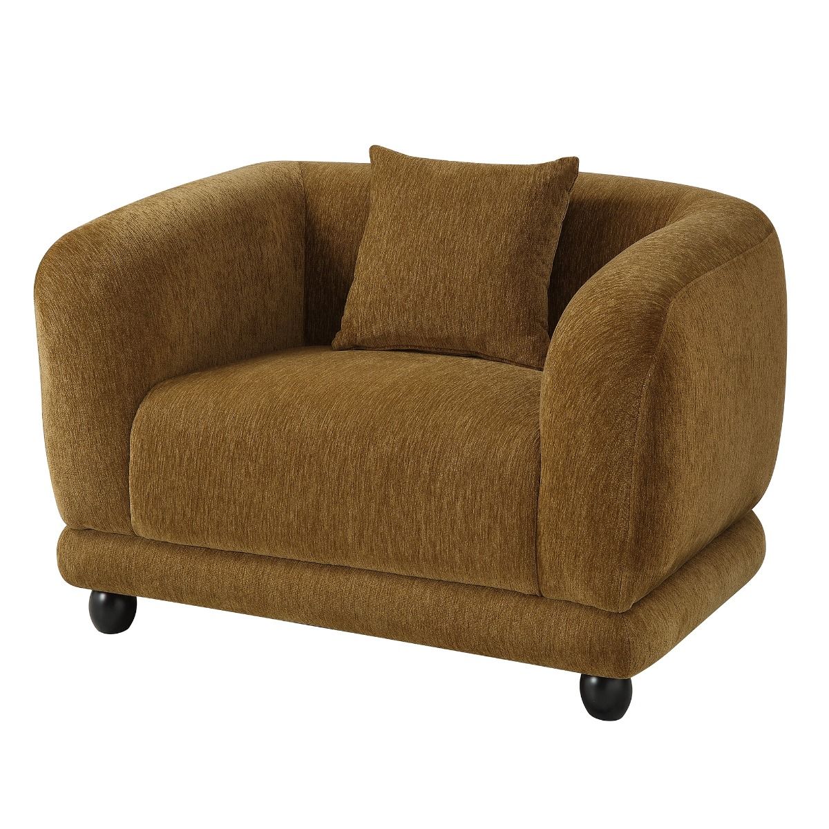 Lennox - Chair With Pillow - Brown Chenille, light brown