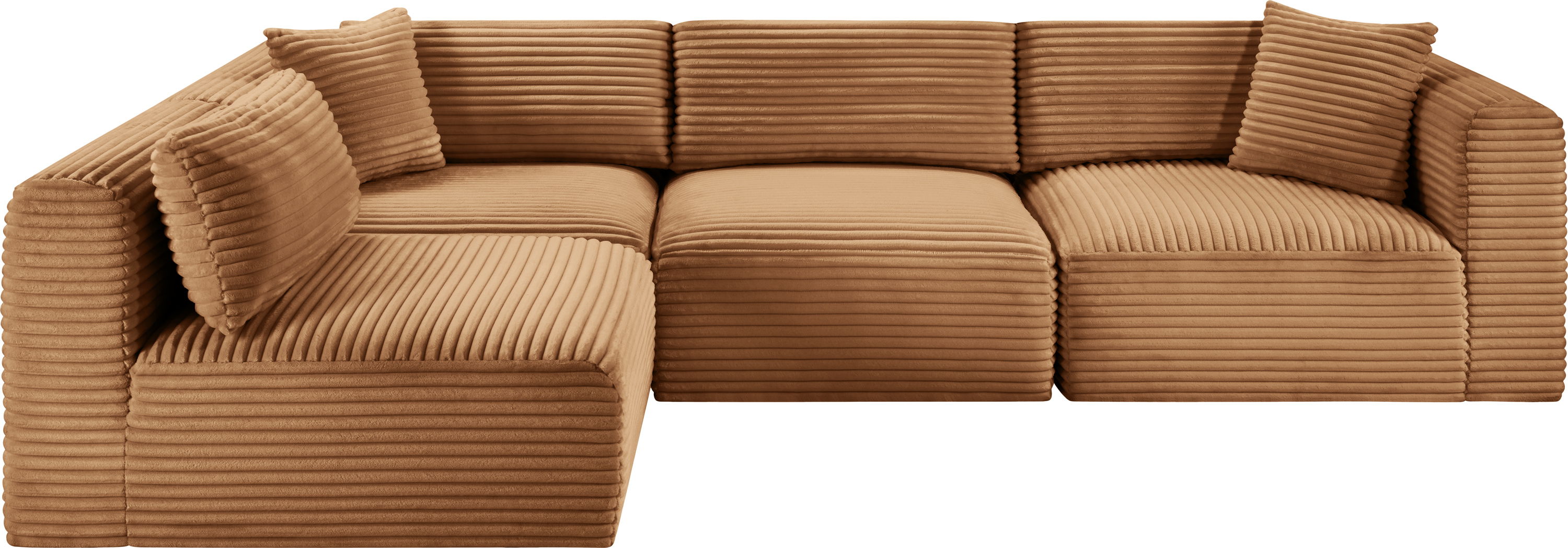 Shaggy - 4 Piece Modular Corner Sectional - Saddle