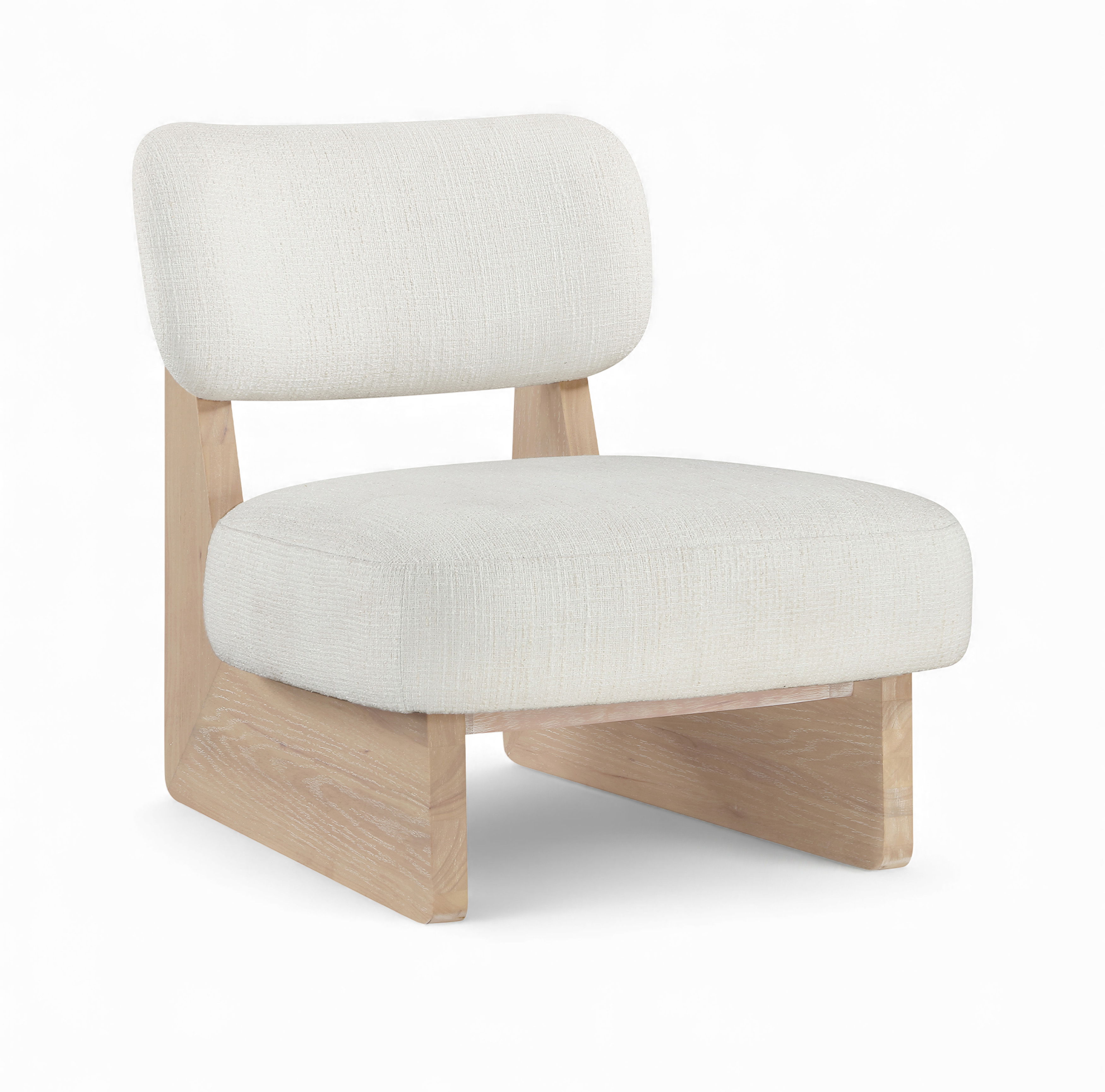 Linen Textured Fabric Upholstered Accent Chair
