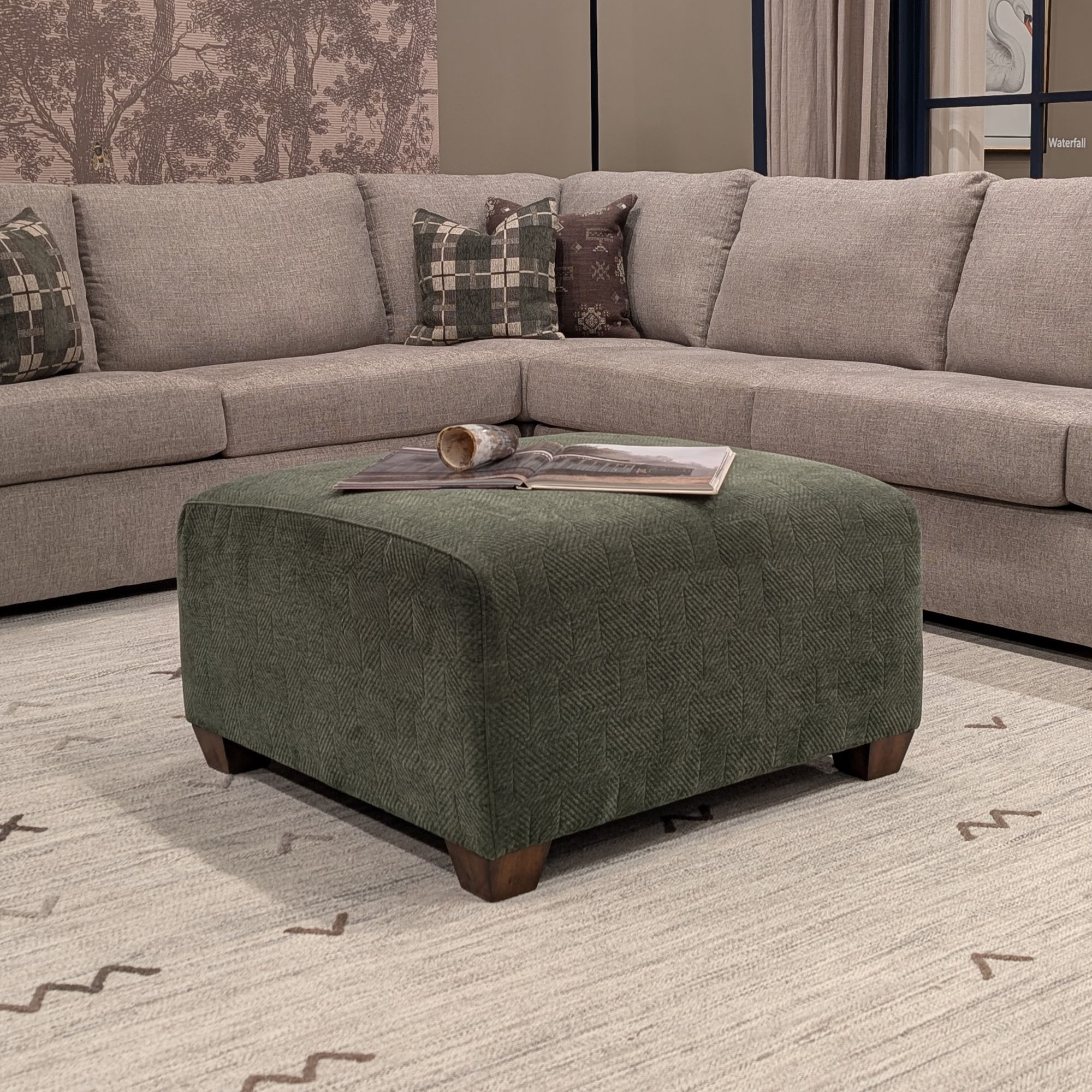 Freedom - Fabric Square Cocktail Ottoman, gray, view 7