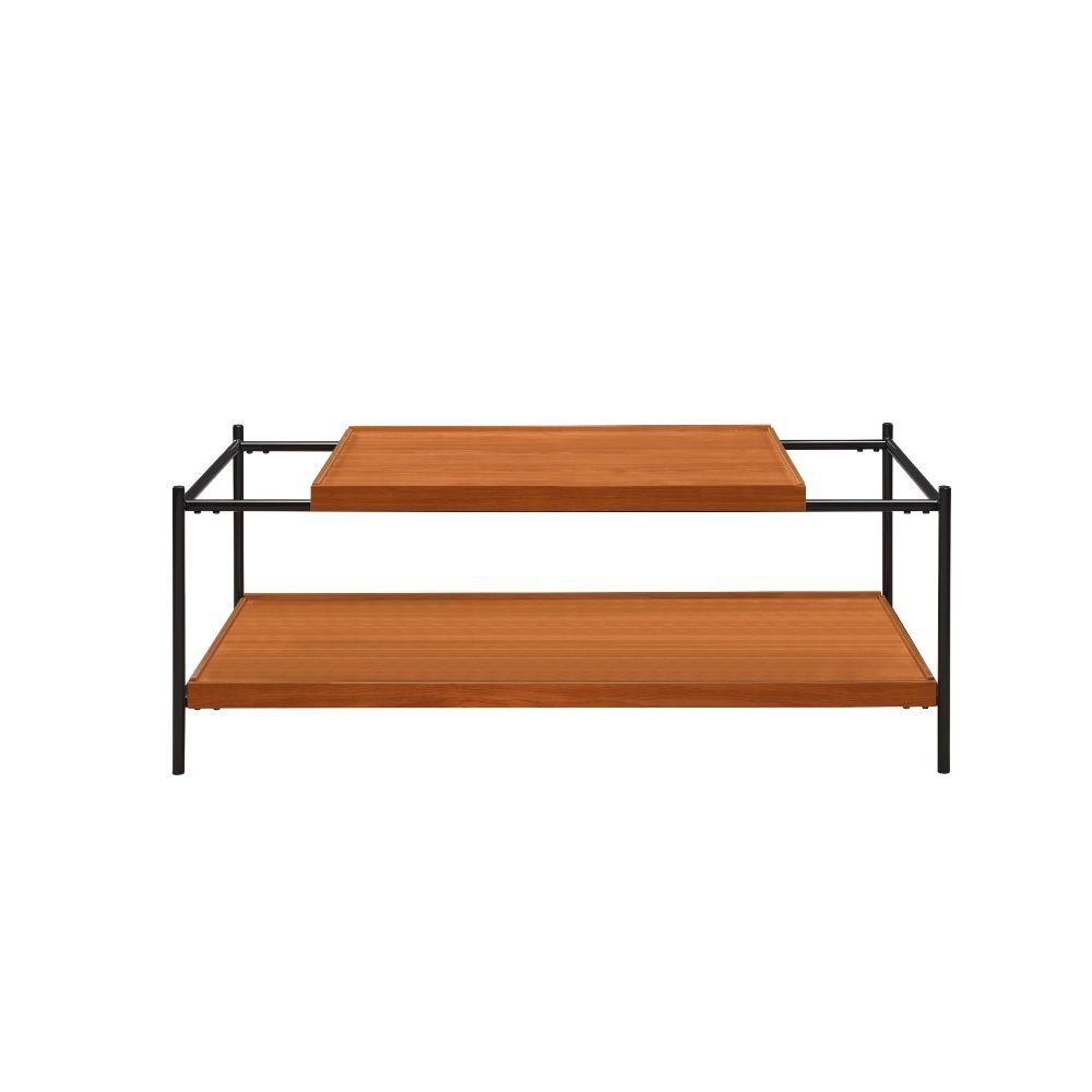 Oaken - Coffee Table - Honey Oak & Black, orange, view 2
