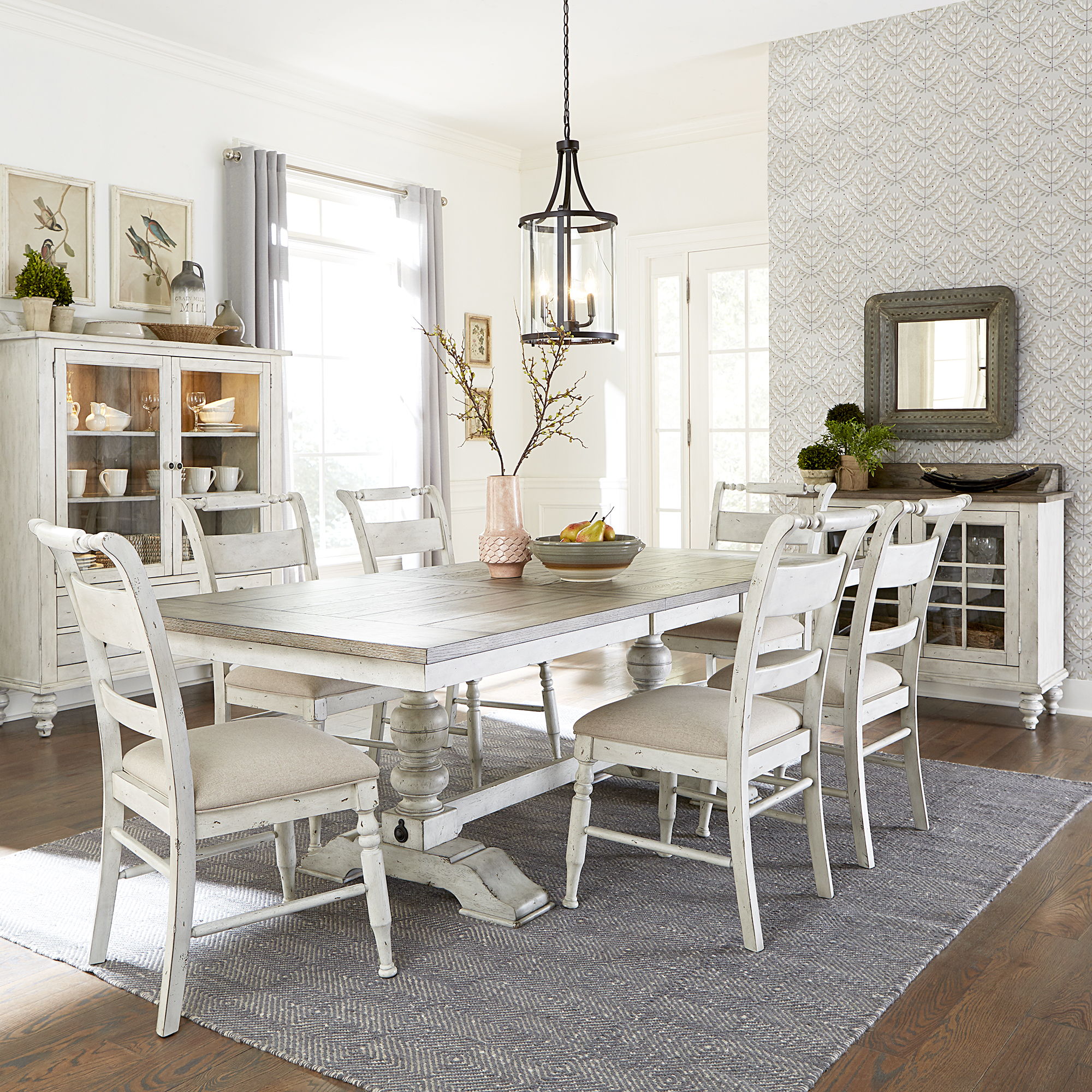 Liberty Furniture Whitney - 7 Piece Trestle Table Set - White