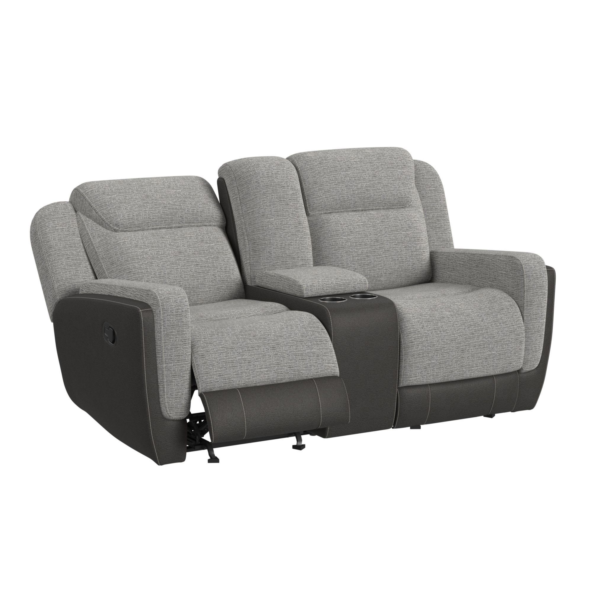 Hornet - Motion Glider Loveseat With Console - Rancho Gray
