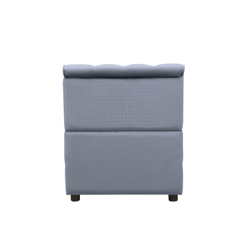 Bois II - Modular Armless Chair - Gray Velvet, gray, view 3