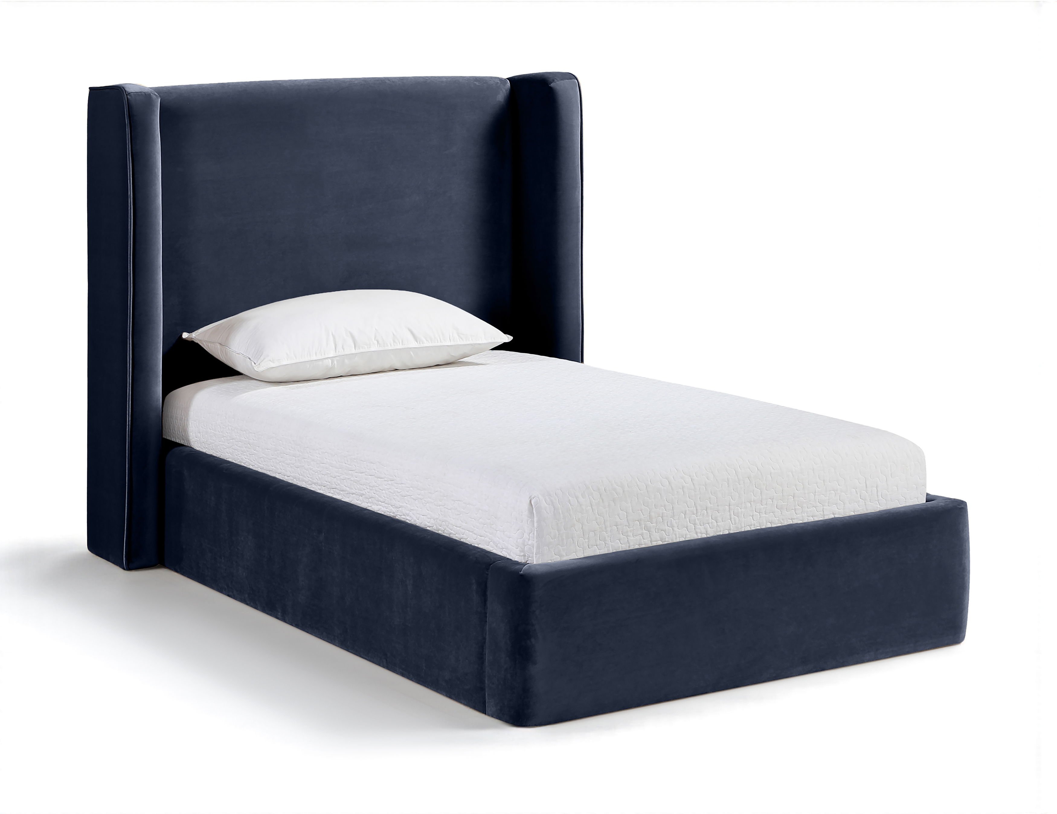 Kendall - Velvet Upholstered Twin Bed - Navy