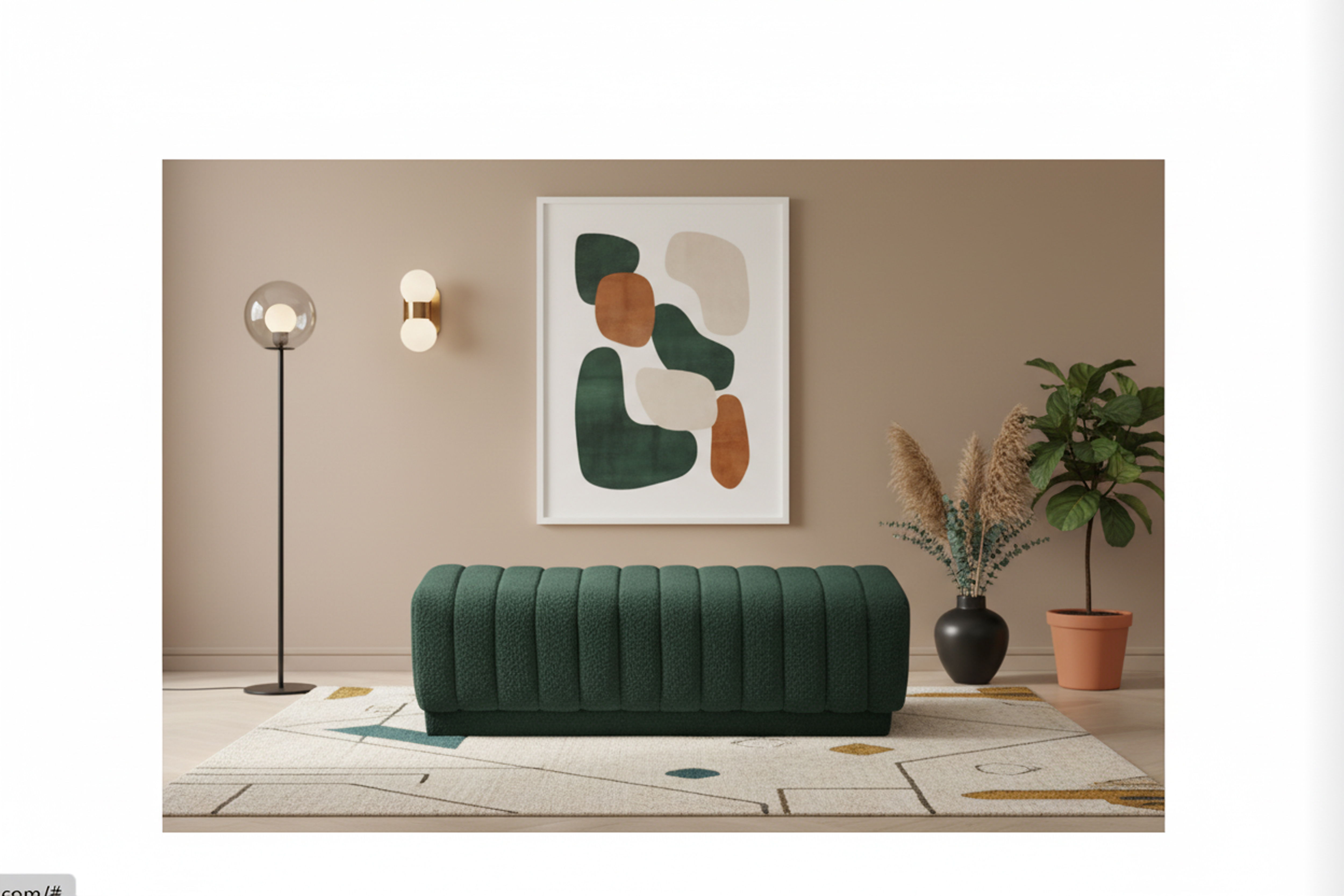 Heathrow - Ottoman / Bench - Green