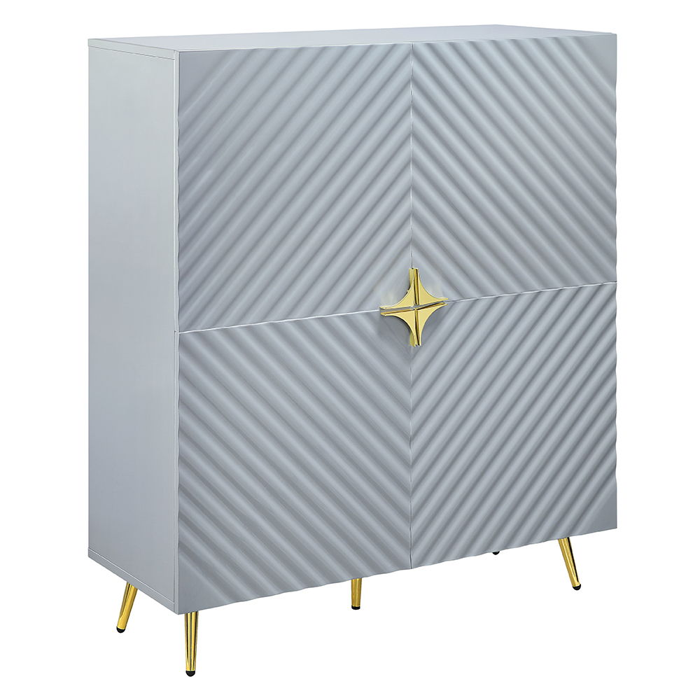 Gaines - Accent Cabinet - Gray High Gloss, dark gray, view 2