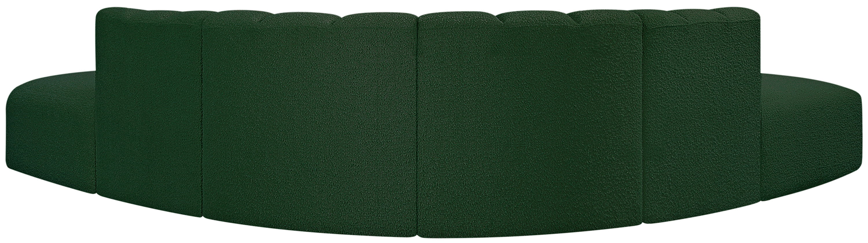 Arc - Boucle Fabric 6 Piece Corner Modular Sofa - Green