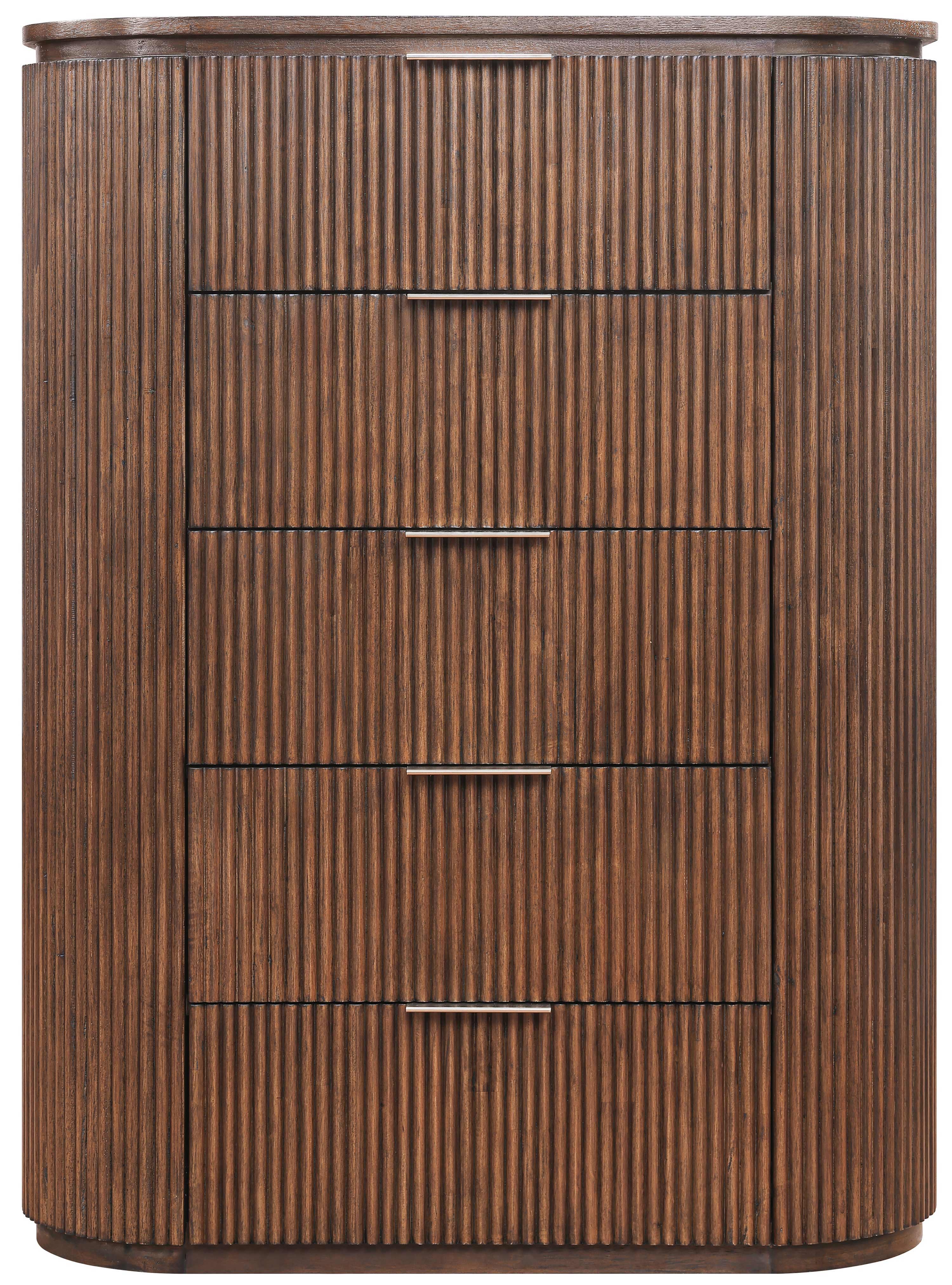Astrid - Solid Wood And Oak Veneer Chest - Brown