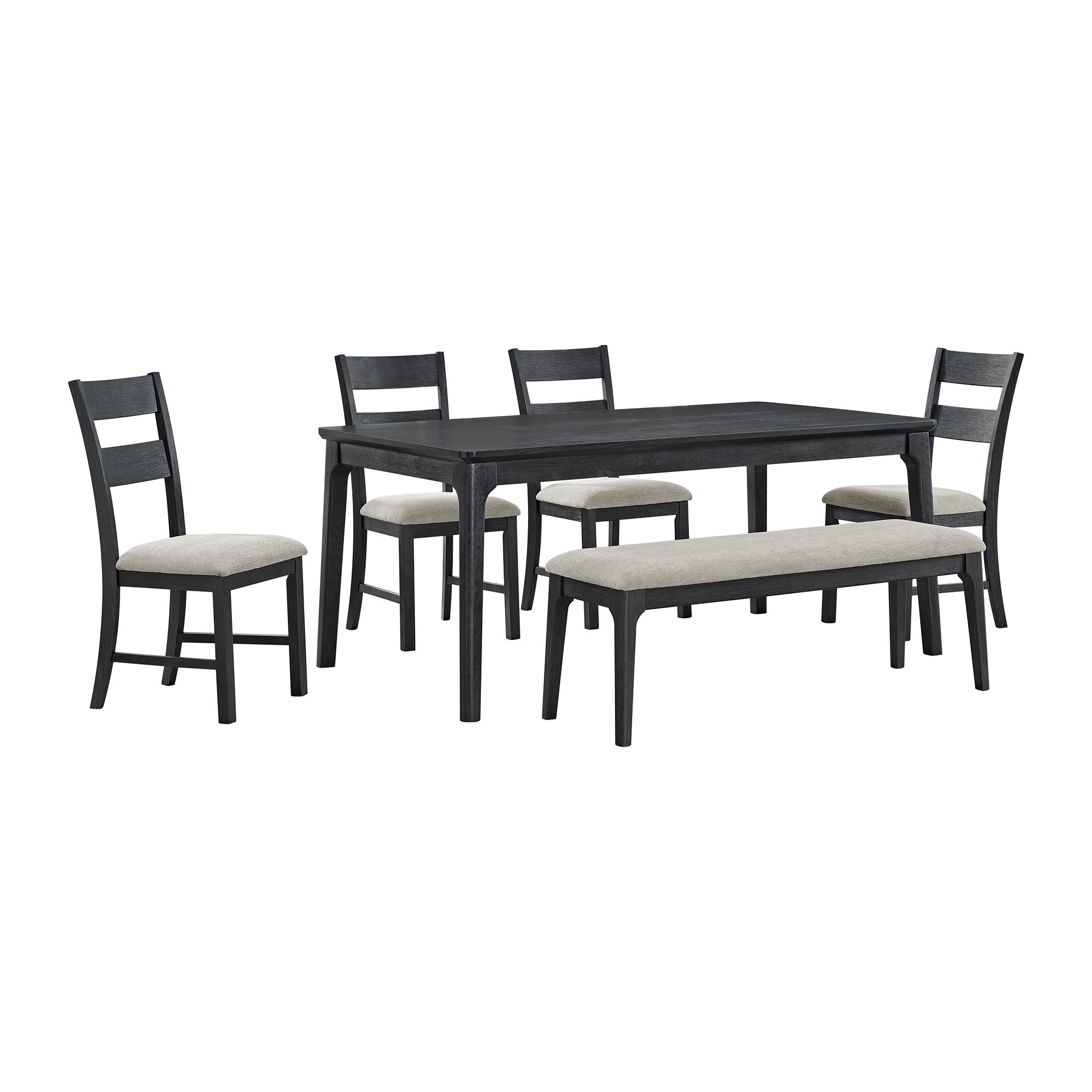6 Pc · Dining Set With Table, 4 Chairs, And Bench