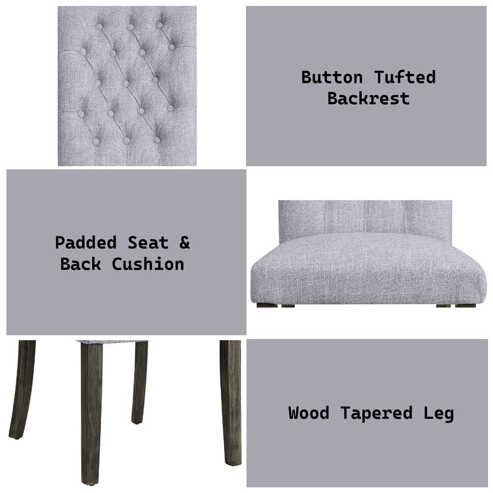 Merel - Side Chair (Set of 2) - Gray Linen & Gray Oak, gray, view 6