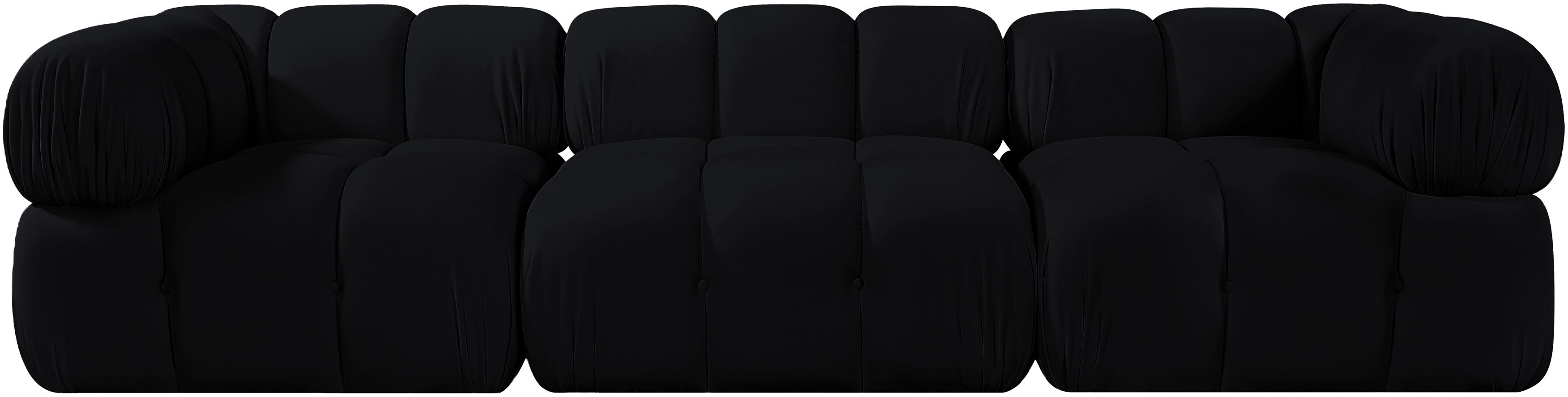 Orin - Velvet Performance Fabric Upholstered 3 pc. Modular Sofa - Black