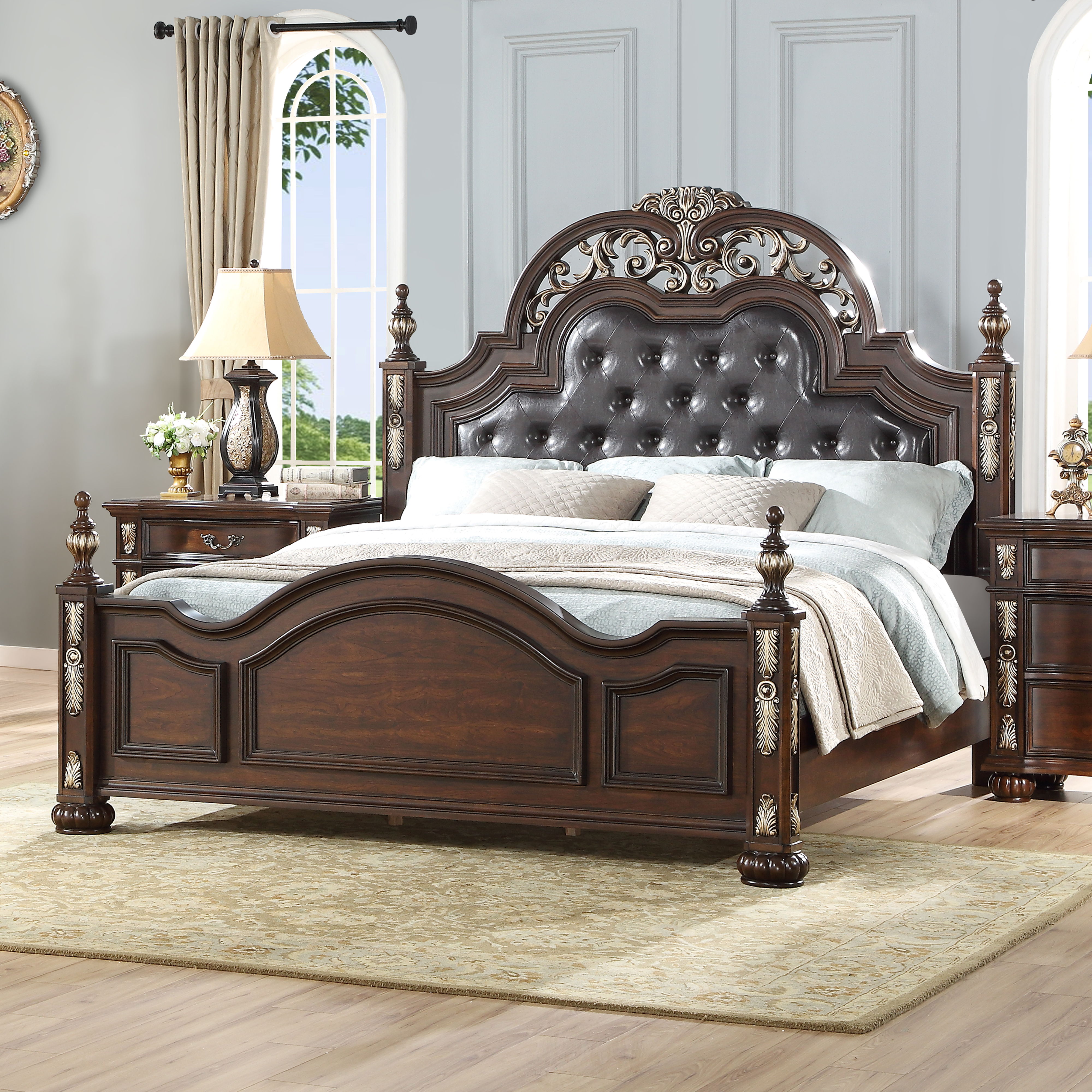 Maximus - 5/0 Queen Bed - Dark Brown, dark brown