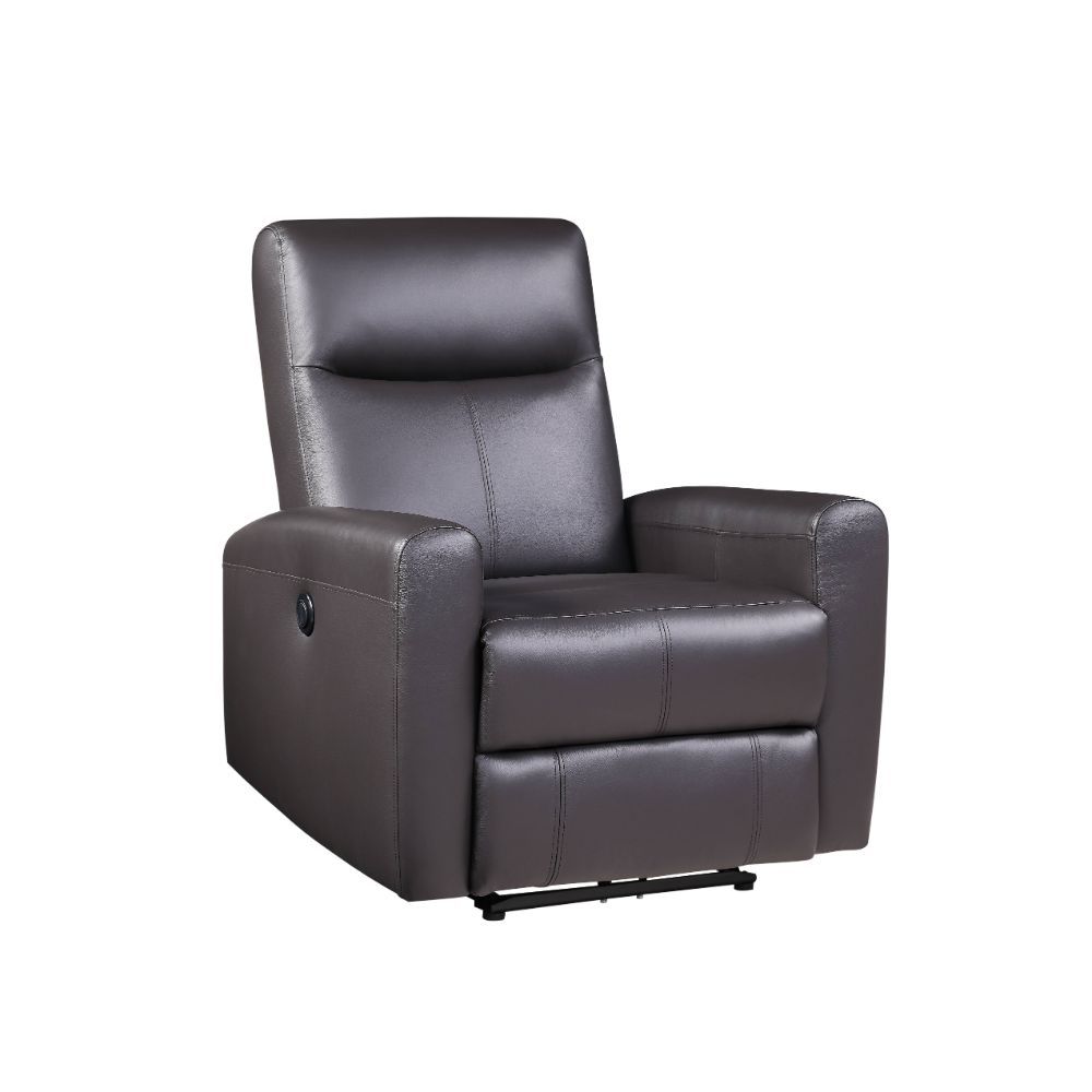 Blane - Power Motion Recliner - Brown Top Grain Leather Match, dark brown