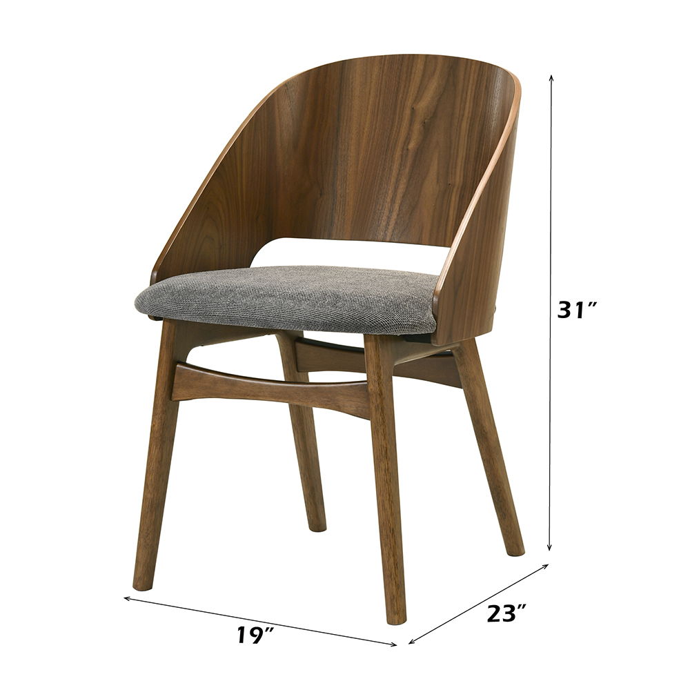 Delmon - Side Chair (Set of 2) - Dark Walnut / Gray, dark brown, view 6