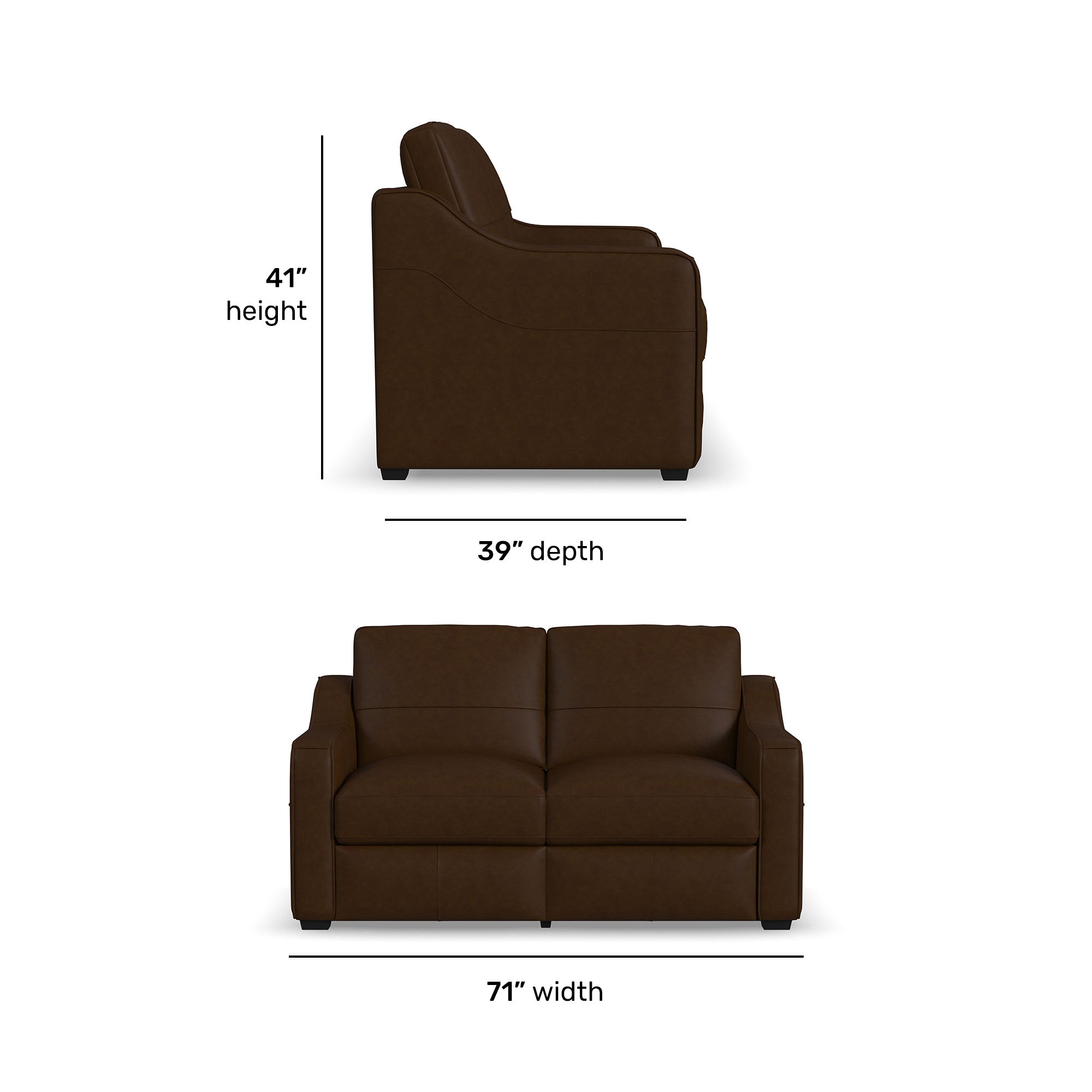 Hudson - Loveseat - Dark Brown, dark brown, view 6