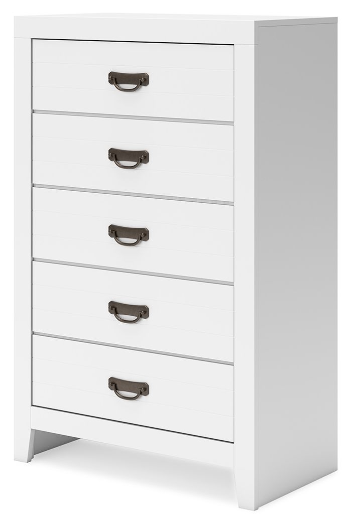 Ashley Furniture Binterglen - Five Drawer Chest - White - Image 3