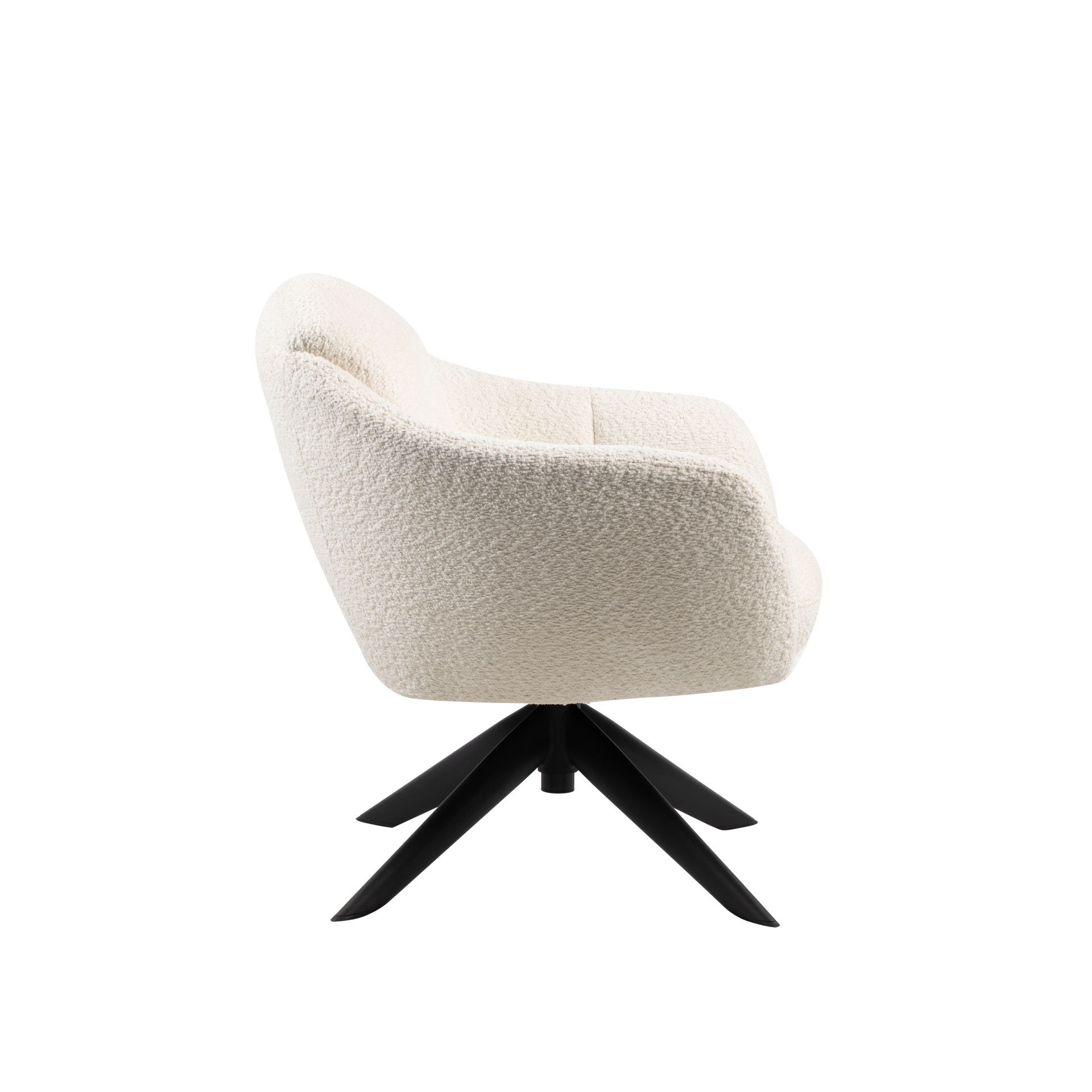 Fleming - Boucle Swivel Lounge Chair - Ivory
