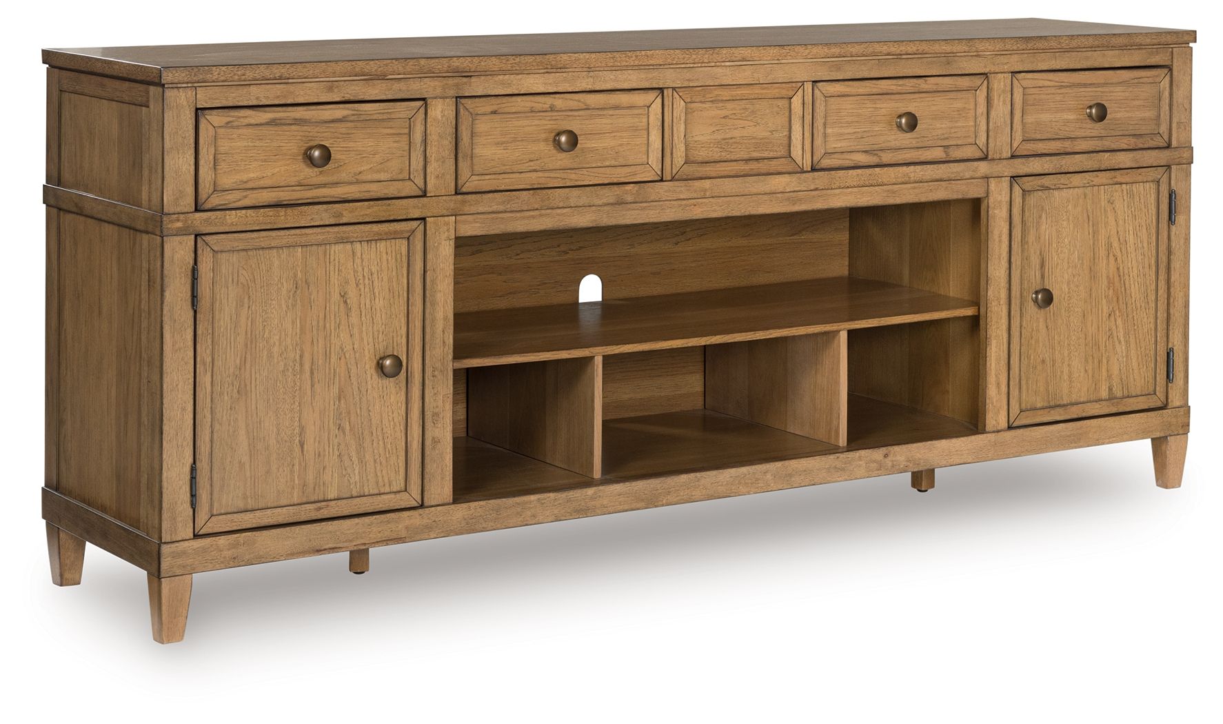 Ashley Sharlance XL TV Stand w/Fireplace Option - Light Brown