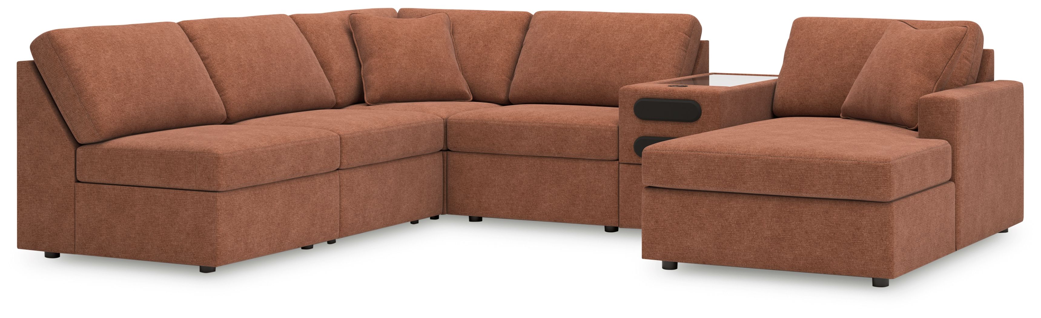 6 Pc · Sectional With Raf Corner Chaise And Audio System Console