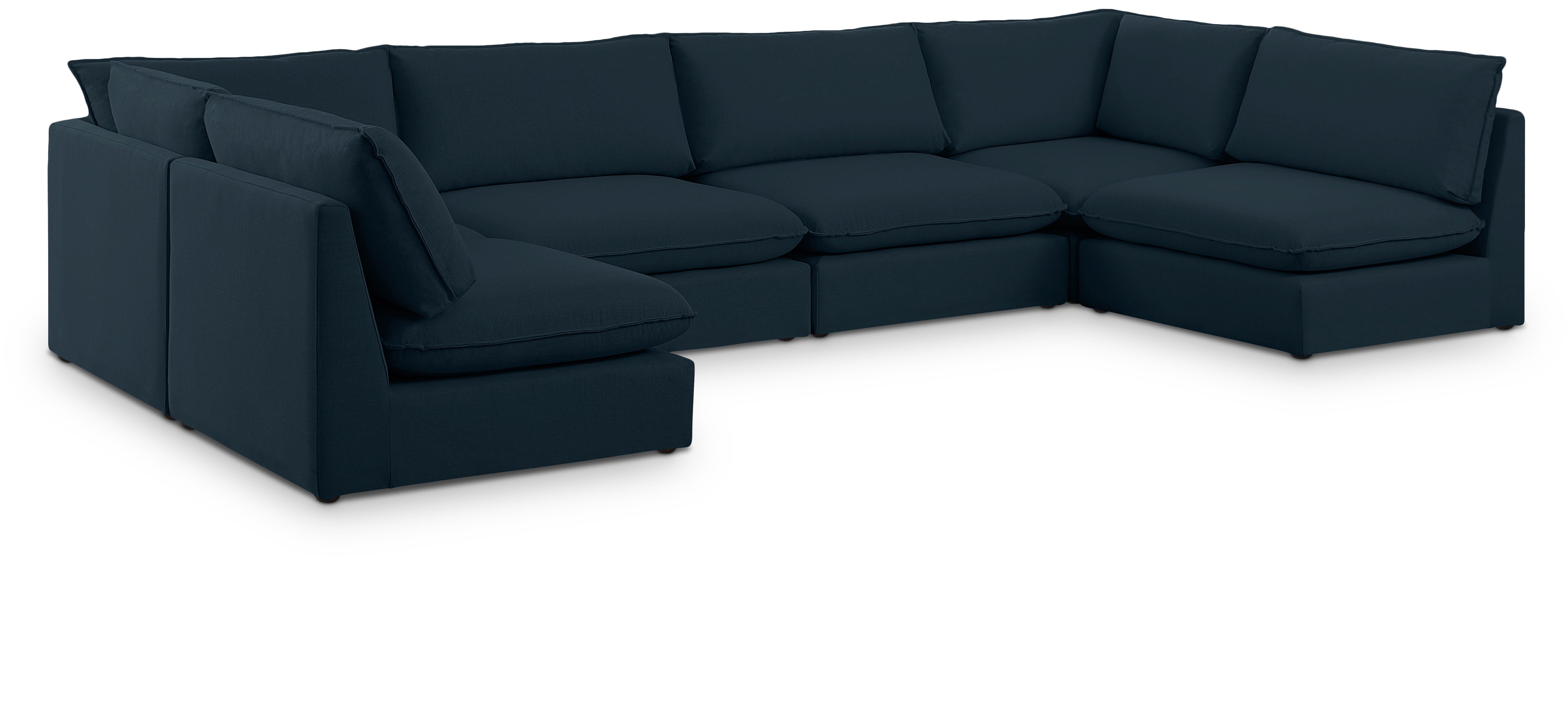 Mackenzie - 6 Piece Modular U-Shaped Sectional - Navy