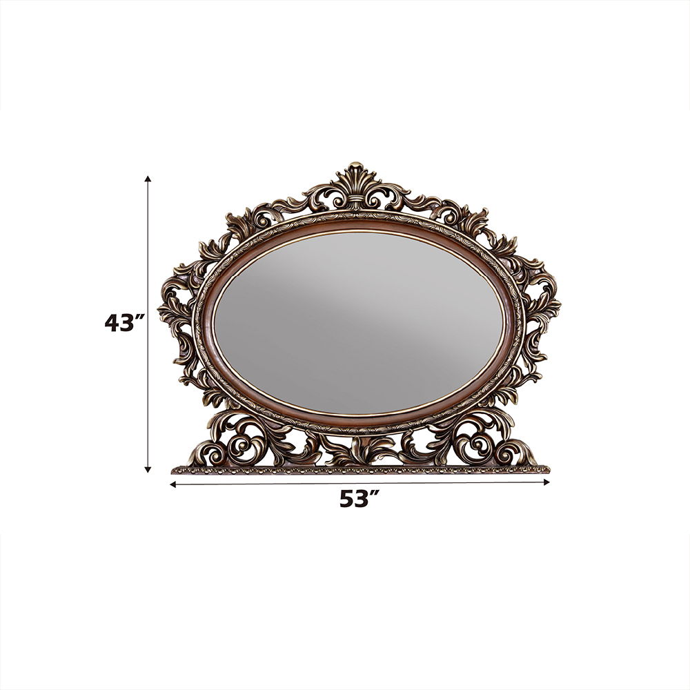 Devany - Oval Mirror - Cherry, silver, view 3