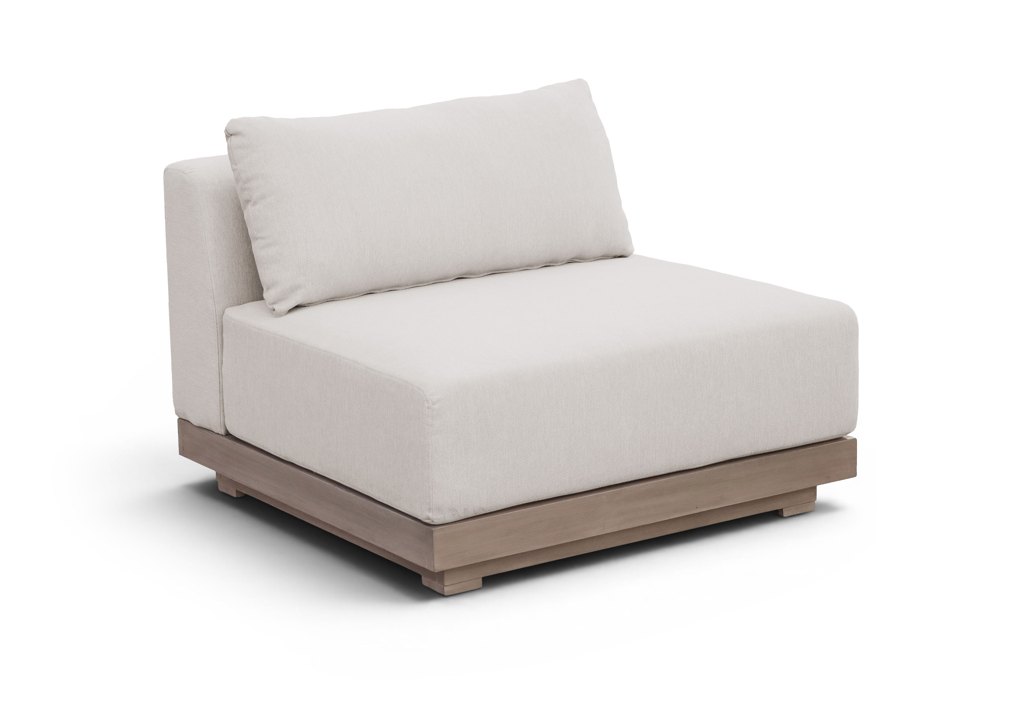 Solace - Olefin Performance Fabric Outdoor Patio Modular Armless Chair - Cream