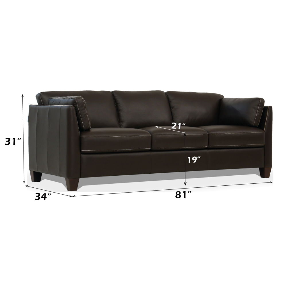 Matias - Sofa - Chocolate Leather, dark brown, view 6