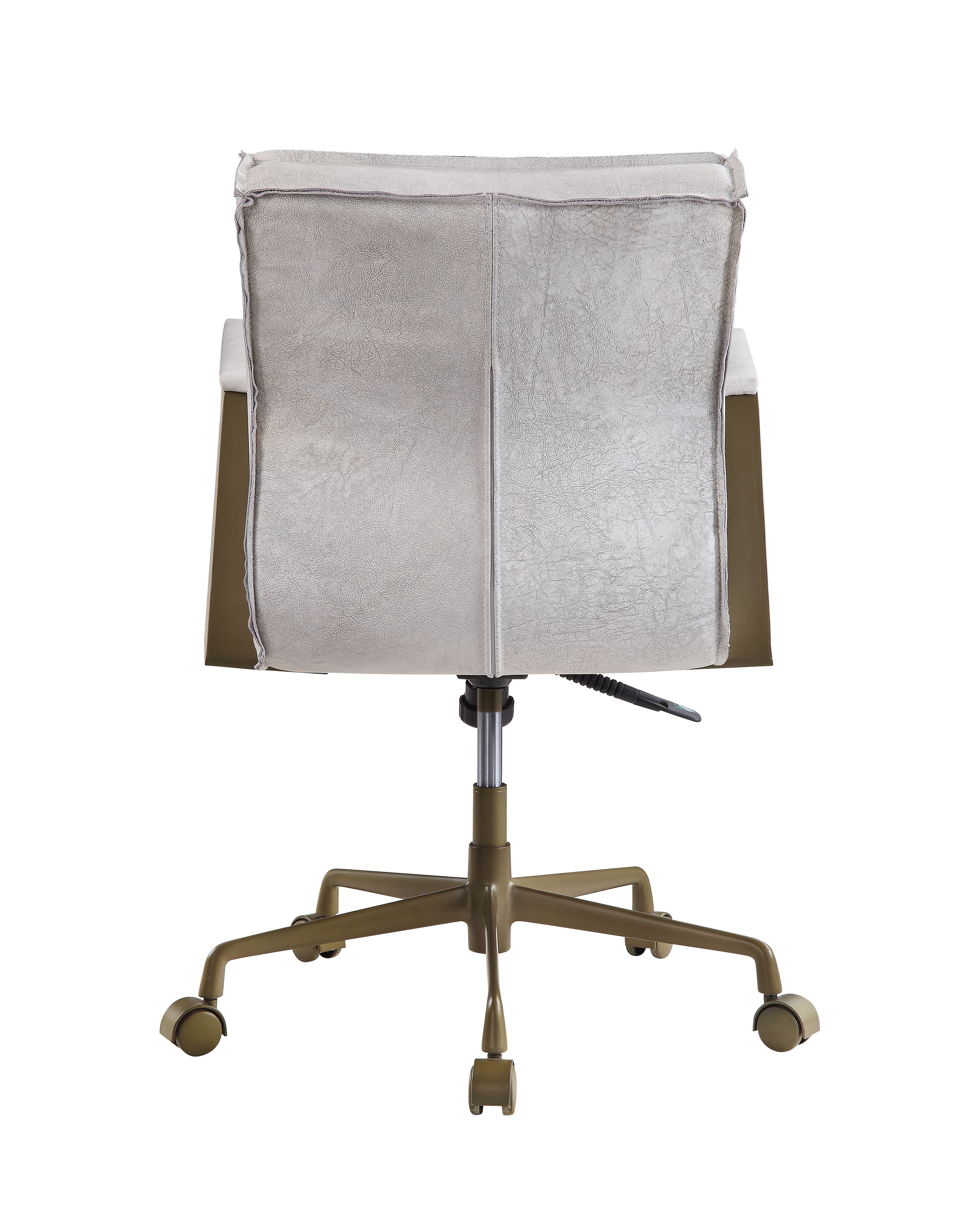 Attica - Office Chair - Vintage White Top Grain Leather, white, view 3