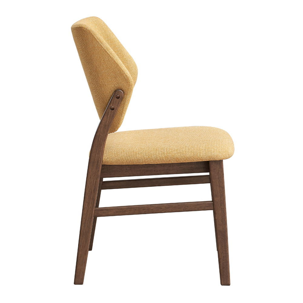 Sarha - Side Chair (Set of 2) - Yellow Fabric & Walnut, yellow, view 2