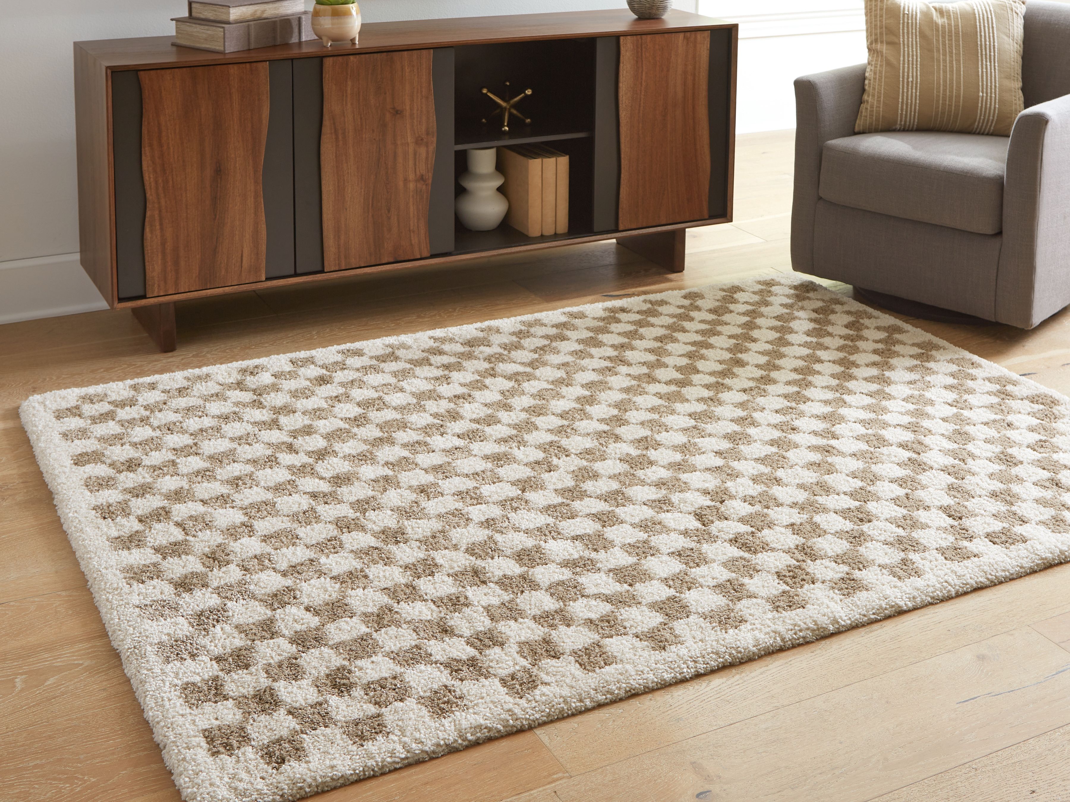 Ashley Furniture Karamen - 5' x 7' Rug - Taupe / Ivory - Image 4
