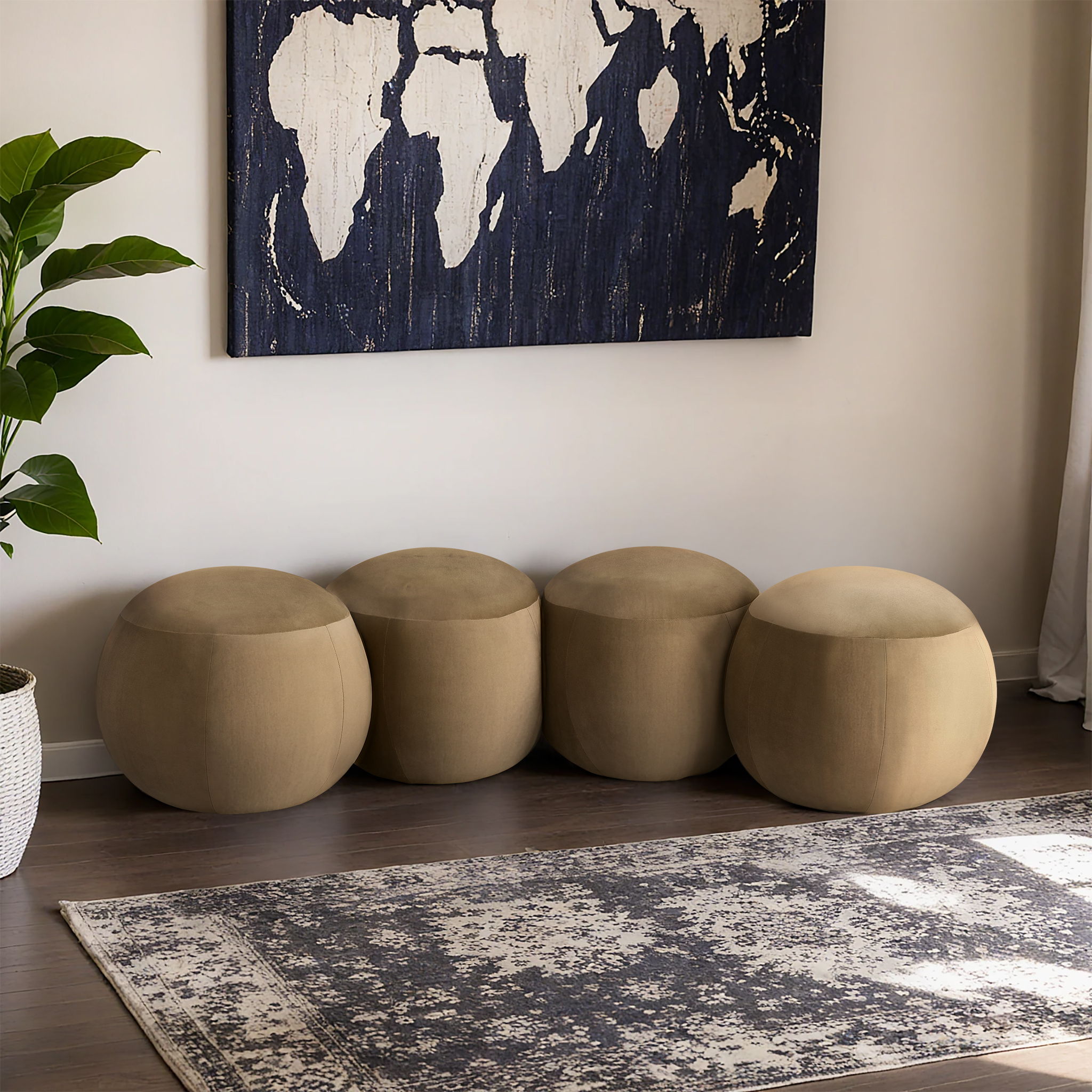 Apollo - 65" Velvet Bench - Camel