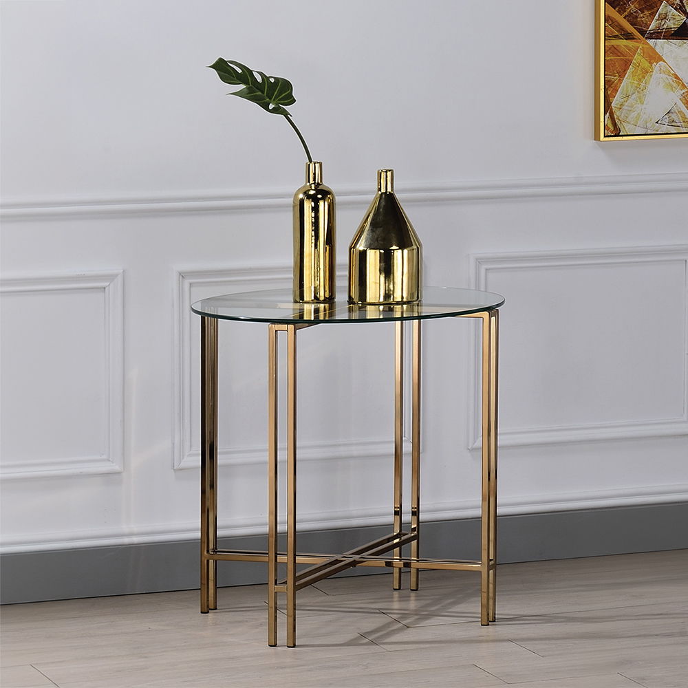 Veises - End Table - Champagne, beige