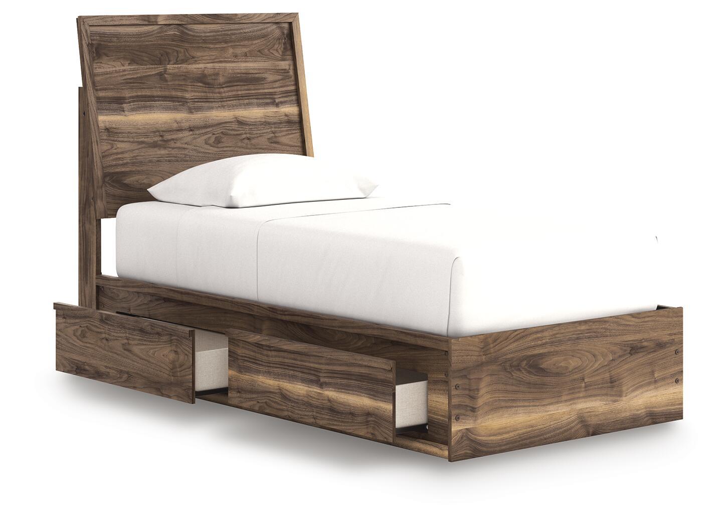 Ashley Furniture Chirason - Twin Panel Bed With Storage - Brown - Image 4