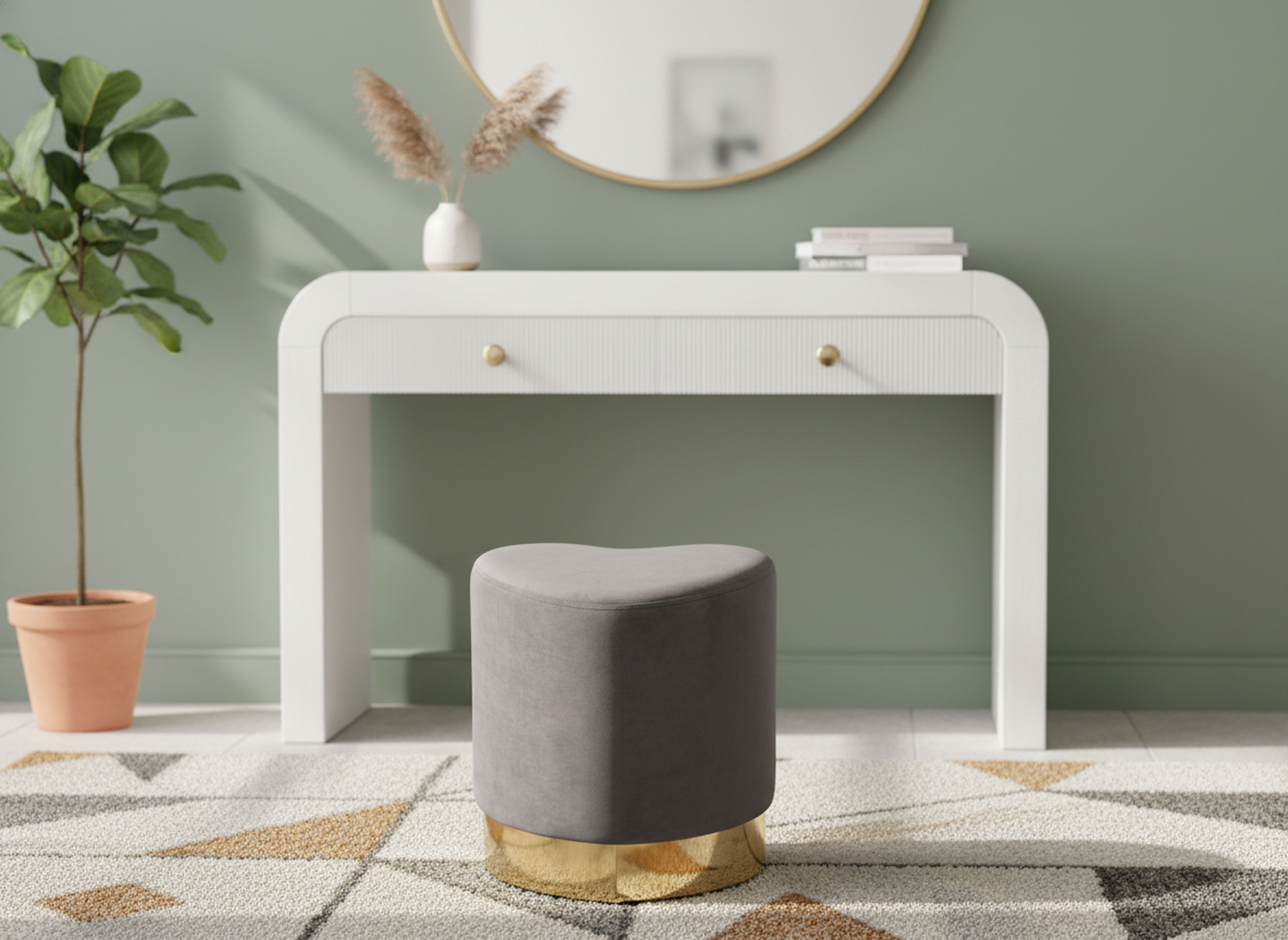 Heart - Ottoman / Stool - Gray