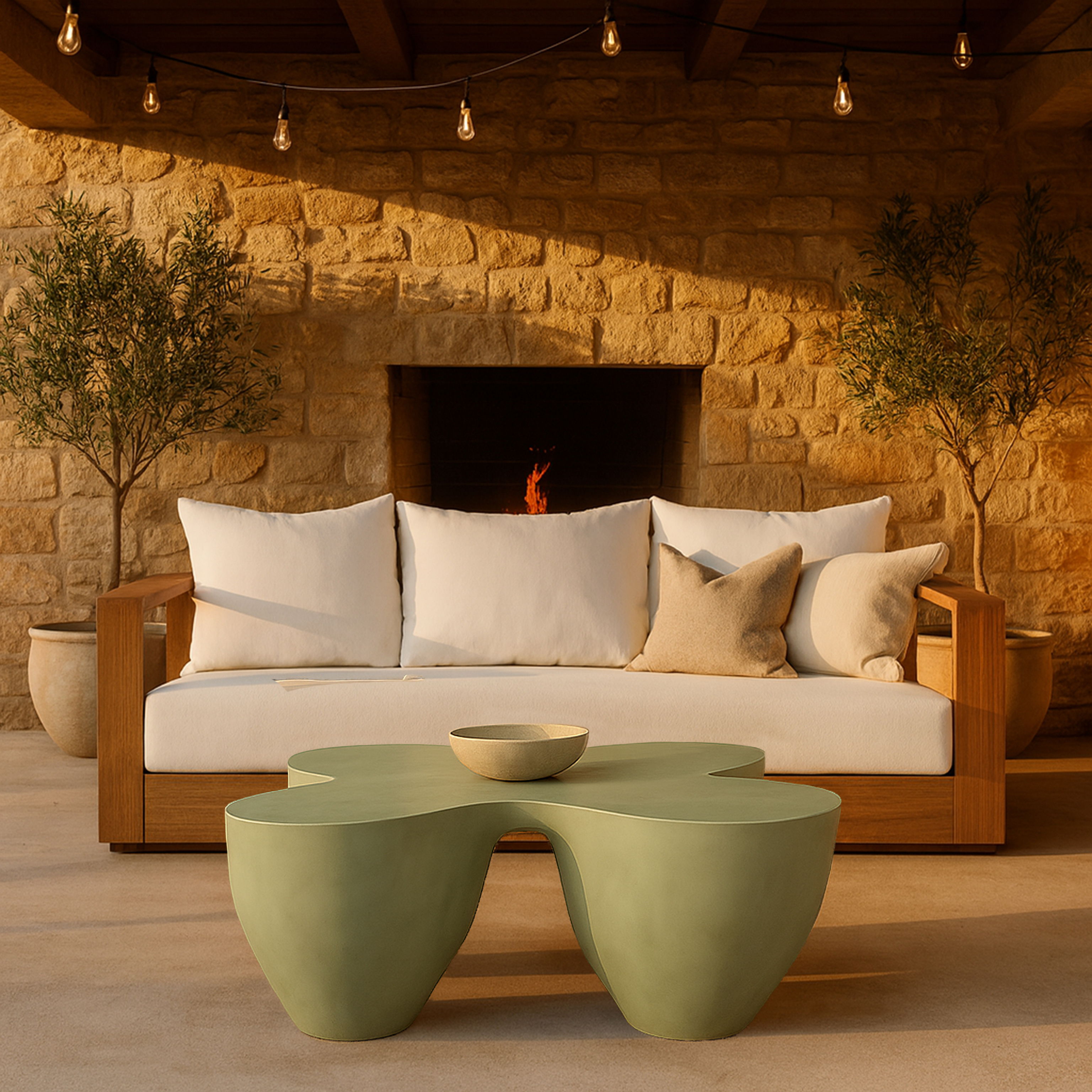 Fiore - Concrete Coffee Table - Green