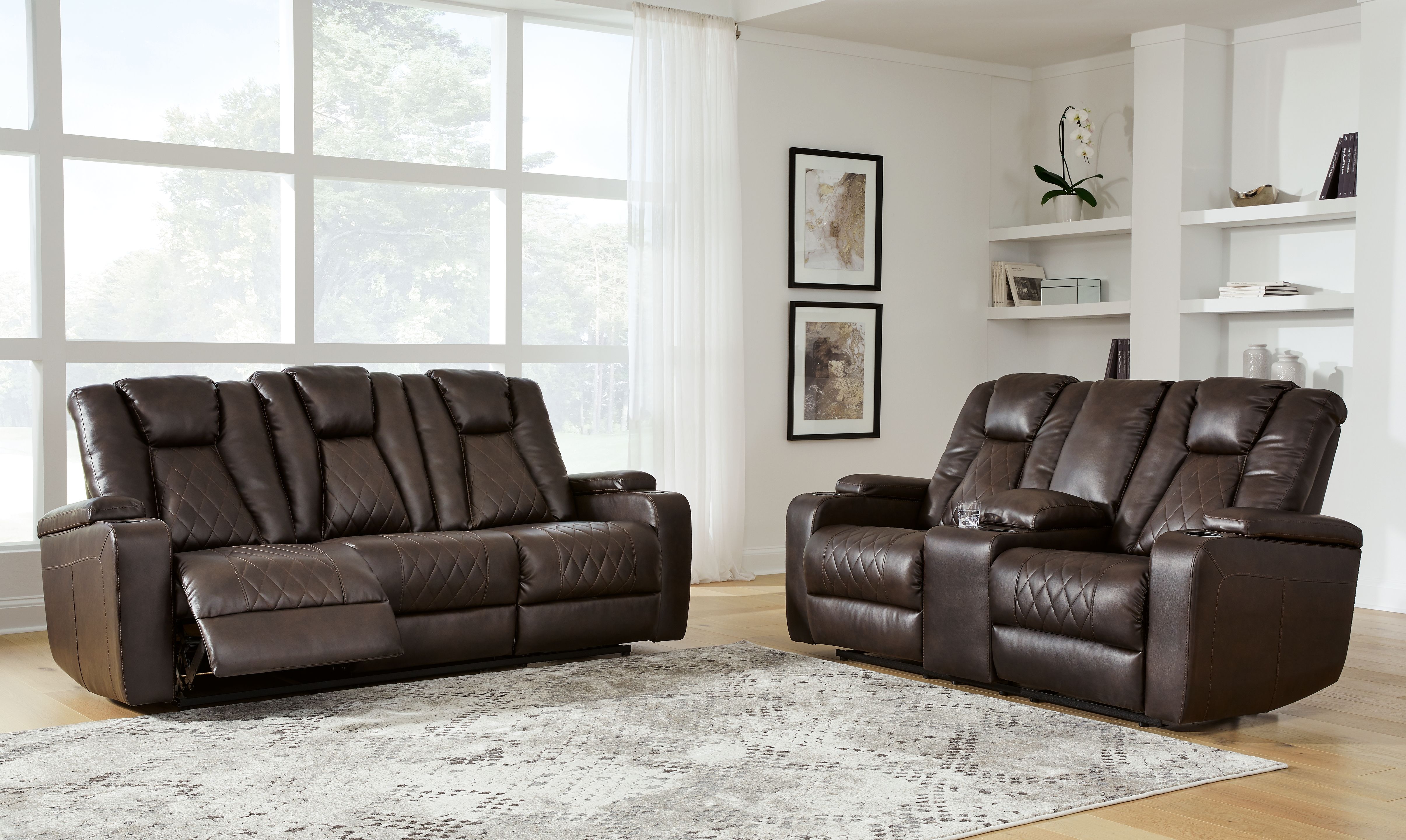 Mancin Chocolate 2 Pc. Reclining Sofa, Loveseat New Lots