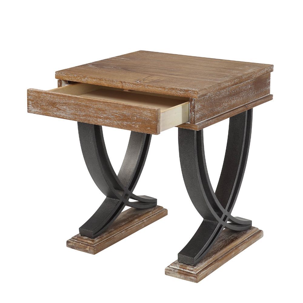 Pellio - End Table - Antique Oak & Black, light brown, view 6