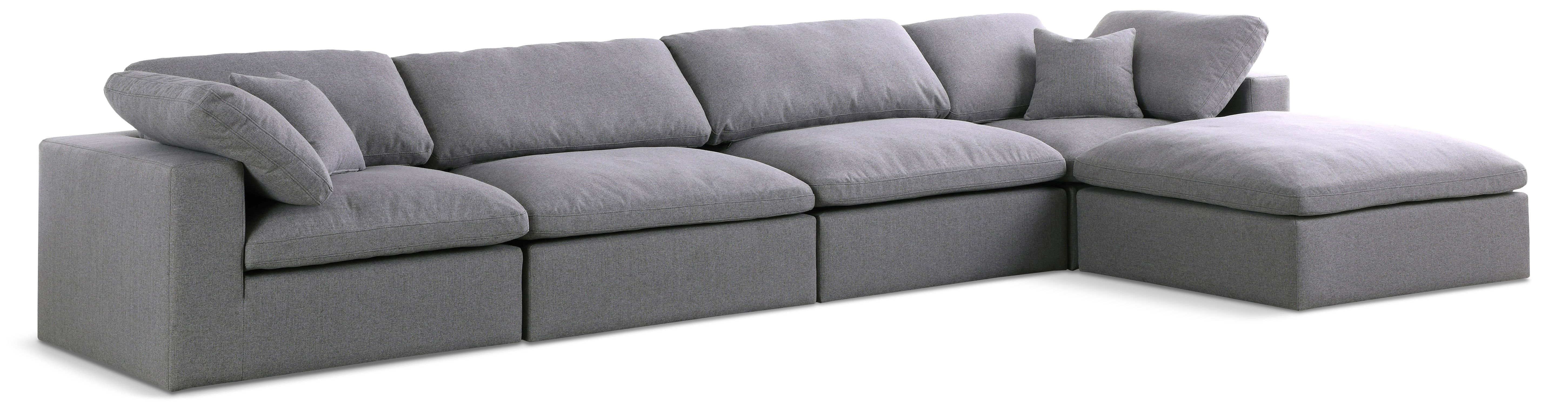 Serene - 5 Piece Modular Sectional With Chaise - Gray